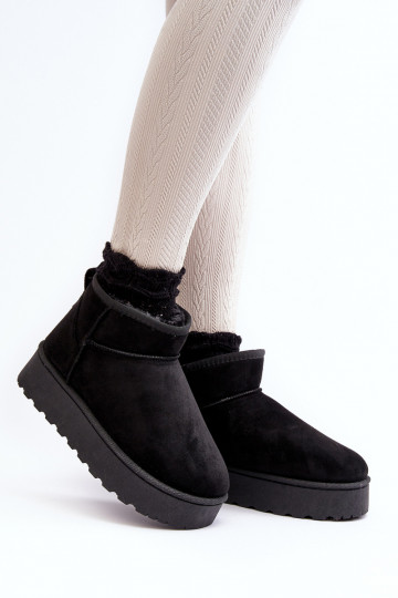 Damen schwarze Plattform Schneestiefel mit Futter „Xamella" 2
