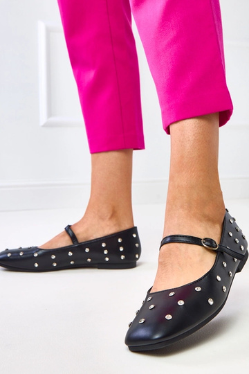 Schwarze Ballerinas mit Kristallen „Heidi" 2