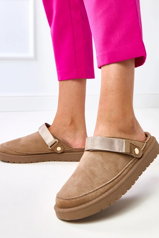 Braune Mules mit Miluska Klettverschluss Braune Mules mit Miluska Klettverschluss