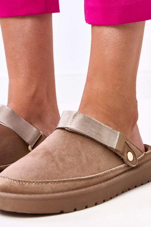 Braune Mules mit Miluska Klettverschluss Braune Mules mit Miluska Klettverschluss