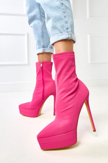 Rosa Satin-Stiefeletten auf... 2