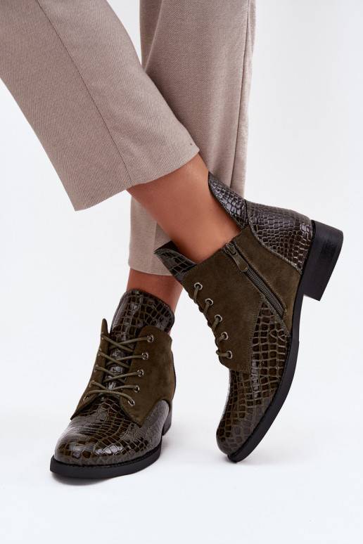 mit Lackeffekt Damenstiefel Mit Dekorationen Tłoczeniem sich Zuarm laufen Vinceza 16477 Khaki-Farbe-Farbe mit Lackeffekt Damenstiefel Mit Dekorationen Tłoczeniem sich Zuarm laufen Vinceza 16477 Khaki-Farbe-Farbe