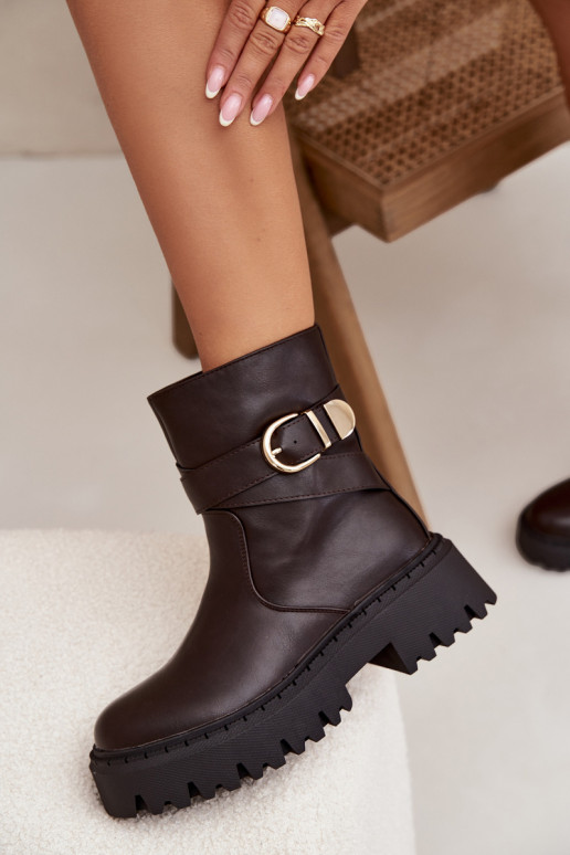 sich Zuarm laufen Damenstiefel mit goldenen Schnallen CzekoladoZue Elanore sich Zuarm laufen Damenstiefel mit goldenen Schnallen CzekoladoZue Elanore