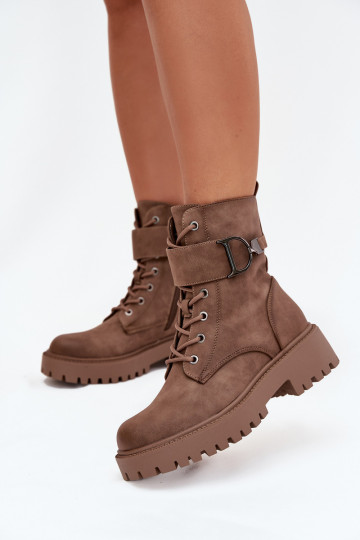 Arbeitsstiefeletten Femininsich Zuarm laufen mit verzierten Absätzen Beige Ulivine 2