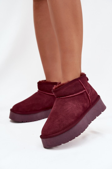 Reiche Wildleder-Schneestiefel in Bordeaux Nucca 2