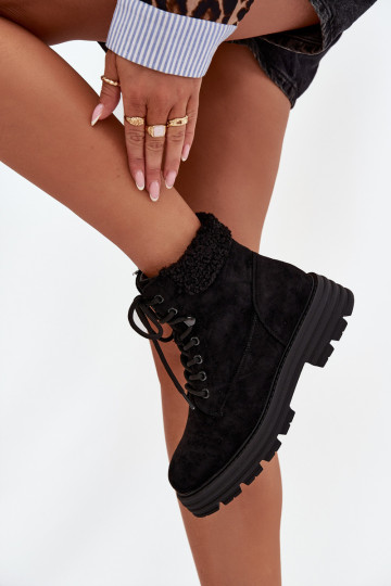 sich Zuarm laufen Schuhe Damenstiefel mit Schnürsenkeln schZuarze Farbe Lyrinne 2