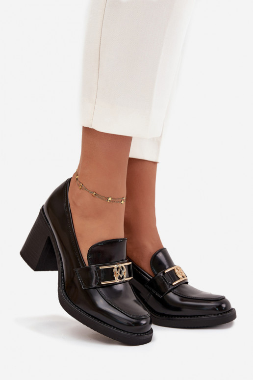 Schuhe Feminin mit Absätzen Ze goldene Farbem Detalem schZuarze Farbe Privelle Schuhe Feminin mit Absätzen Ze goldene Farbem Detalem schZuarze Farbe Privelle