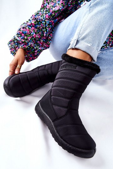 Groß Feminin sich Zuarm laufen Schneestiefel schZuarze Farbe Luxina