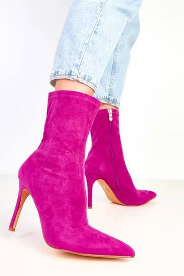 Violette Wildleder-Stiefeletten mit Absatz Tennille 2