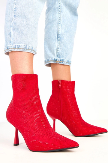 Rote Stiefeletten mit...