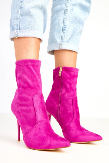 Violette Stiefeletten mit...