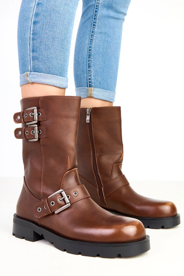 Braune Stiefeletten mit...
