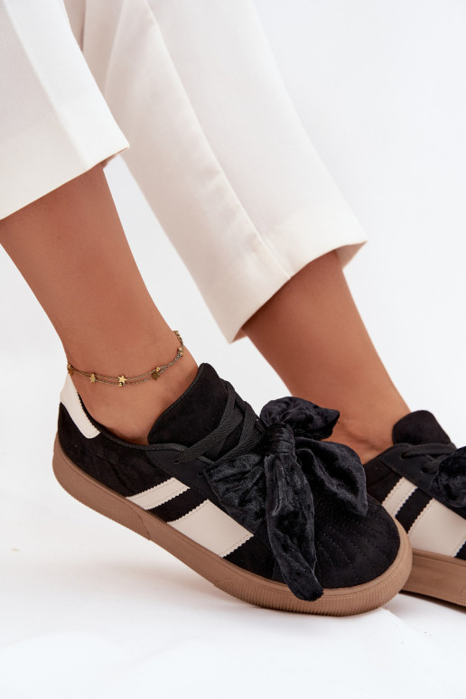 Sneakers Stilvollllschuhe FemininSamtoZuą Bogen schZuarze Farbe Ashlyn Sneakers Stilvollllschuhe FemininSamtoZuą Bogen schZuarze Farbe Ashlyn