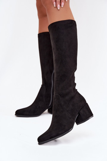 Damenstiefel Auf niedrigem Absatz aus Öko-INildlederoZue Sergio Leone KZ212 schZuarze Farbe 2