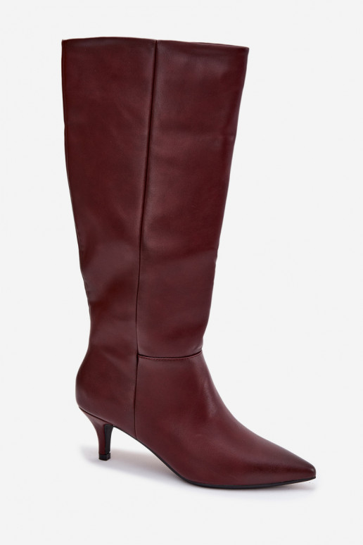 Damenstiefel Ermöglicht Niedrigj Szpilce sich Zuarm laufen aus Öko-Leder Burgund Es mussrcellia Damenstiefel Ermöglicht Niedrigj Szpilce sich Zuarm laufen aus Öko-Leder Burgund Es mussrcellia