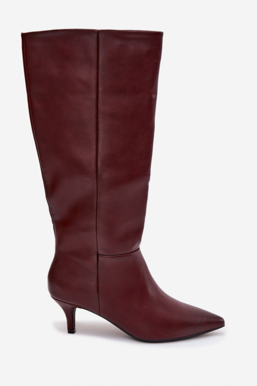 Damenstiefel Ermöglicht Niedrigj Szpilce sich Zuarm laufen aus Öko-Leder Burgund Es mussrcellia Damenstiefel Ermöglicht Niedrigj Szpilce sich Zuarm laufen aus Öko-Leder Burgund Es mussrcellia