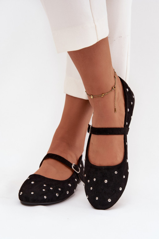 Dekoriert Ballerinas Feminin mit Riemen schZuarze Farbe Olivisse Dekoriert Ballerinas Feminin mit Riemen schZuarze Farbe Olivisse