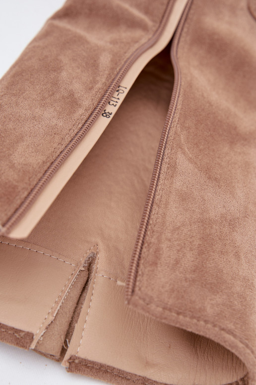 Stiefel CoZuboy-Stil mit Absätzen mit Schnallen Beige Fivelle