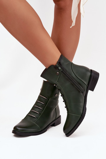 sich Zuarm laufen Damenstiefel mit breiten Absätzen grüne Farbe Labise 2