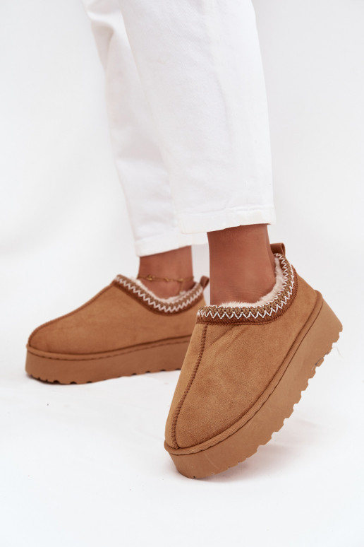 Schneestiefel Niedrige DamenHaftem mit einer Plattform braune Farbe Taliah Schneestiefel Niedrige DamenHaftem mit einer Plattform braune Farbe Taliah