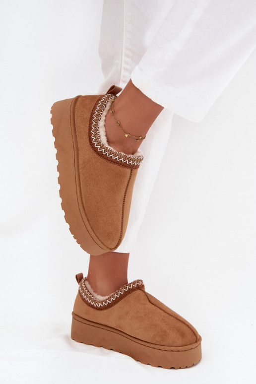 Schneestiefel Niedrige DamenHaftem mit einer Plattform braune Farbe Taliah Schneestiefel Niedrige DamenHaftem mit einer Plattform braune Farbe Taliah