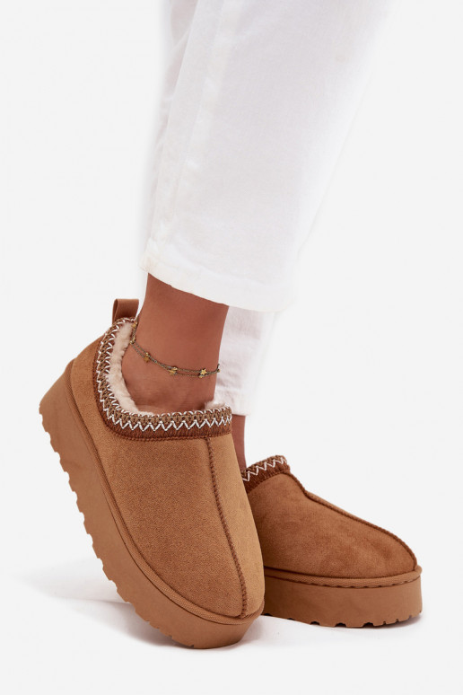 Schneestiefel Niedrige DamenHaftem mit einer Plattform braune Farbe Taliah Schneestiefel Niedrige DamenHaftem mit einer Plattform braune Farbe Taliah
