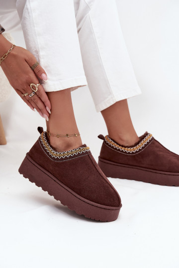 Schneestiefel Niedrige DamenHaftem mit einer Plattform CzekoladoZue Taliah