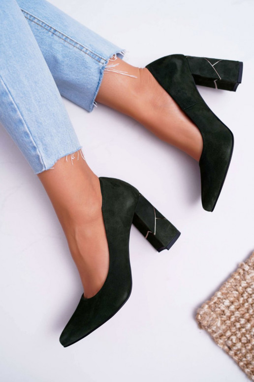 Schuhe Feminin Laura Messi aus INildleder grüne Farbe 2050