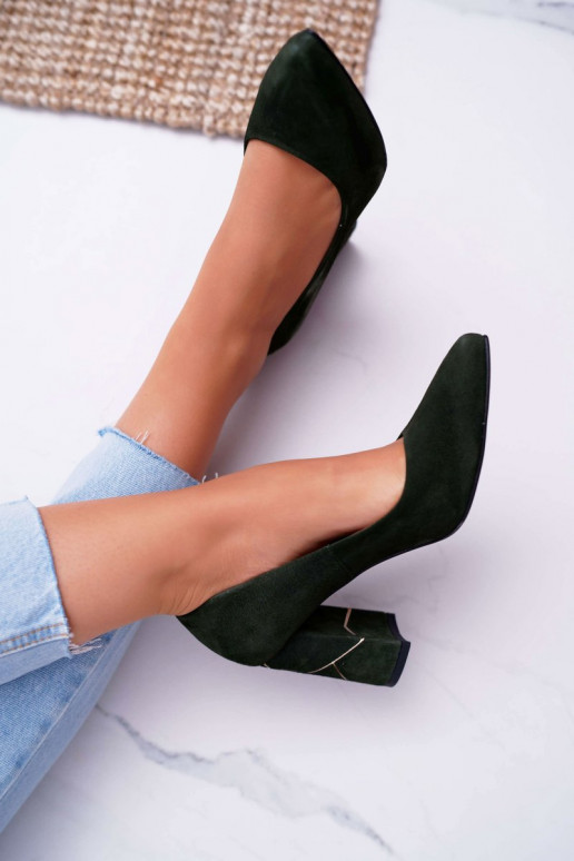 Schuhe Feminin Laura Messi aus INildleder grüne Farbe 2050