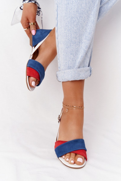 Damensandalen Es mussciejka 04614-17 blaue-rote Farbe