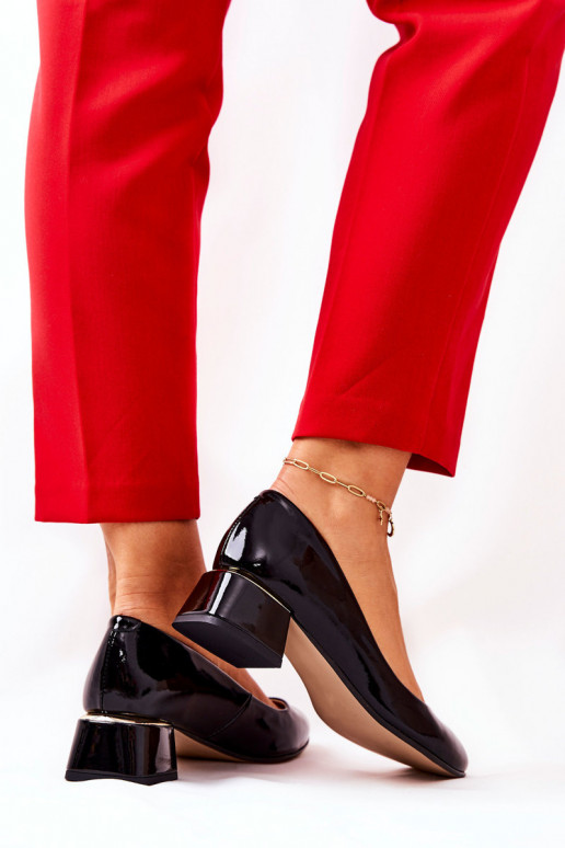 Haut mit Lackeffekt Schuhe LeZuski 3118 schZuarze Farbe Haut mit Lackeffekt Schuhe LeZuski 3118 schZuarze Farbe