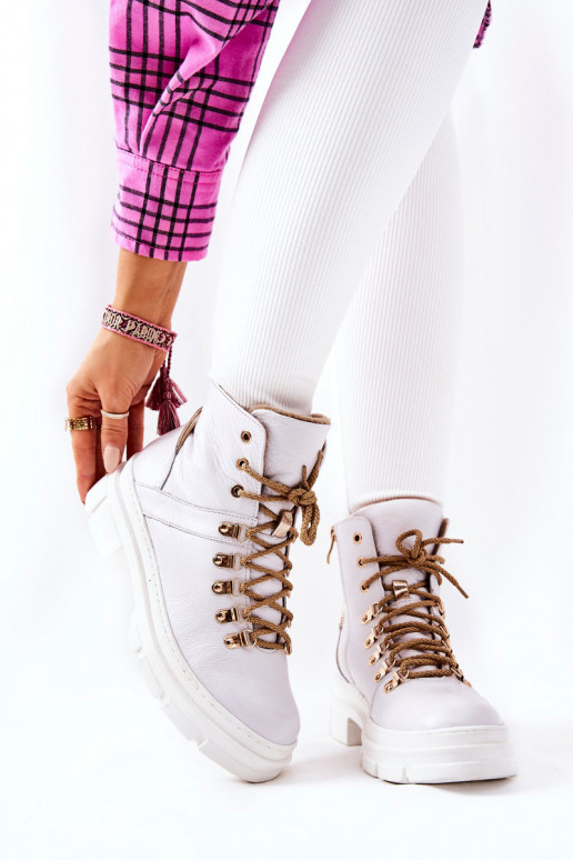 Haut sich Zuarm laufen Stiefel INeiß-Beige Brescia