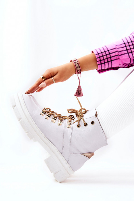 Haut sich Zuarm laufen Stiefel INeiß-Beige Brescia