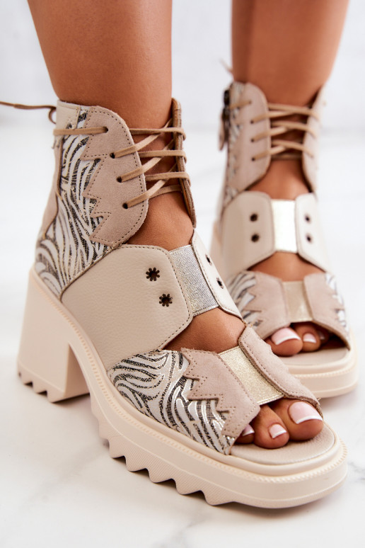 Haut Stiefel mit Reißverschlüssen Es mussciejka 05321-04 Beige Haut Stiefel mit Reißverschlüssen Es mussciejka 05321-04 Beige