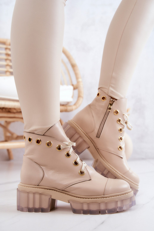 Haut StiefelEs musssyZuną PodeszZuą Beige Horizon