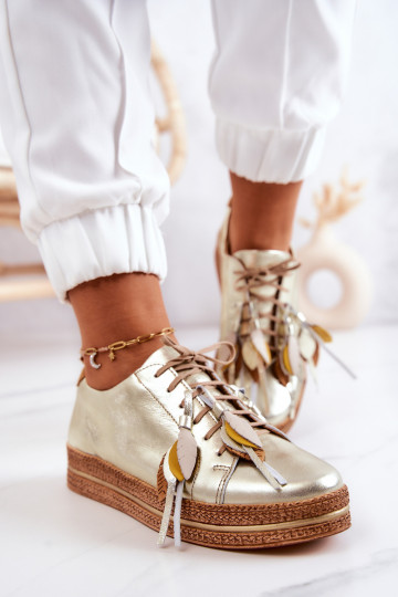 Haut Schuhe Es mussciejka 04550-25 goldene Farbe