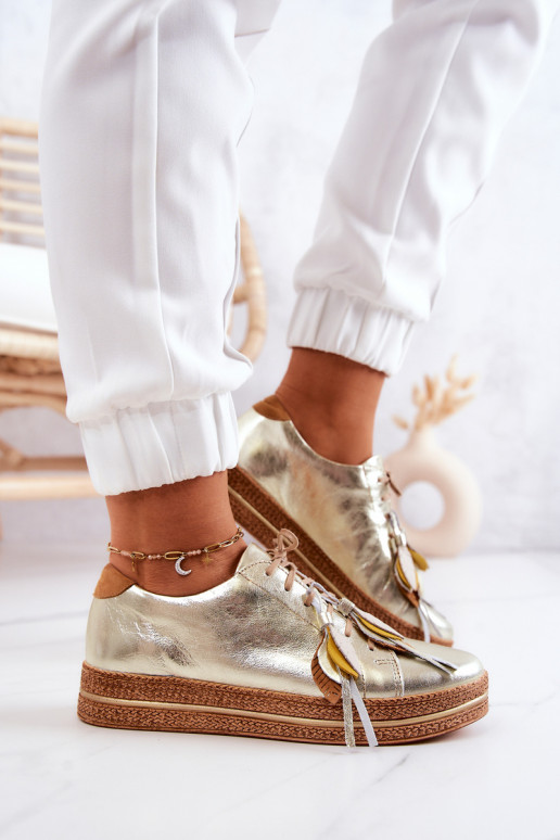 Haut Schuhe Es mussciejka 04550-25 goldene Farbe