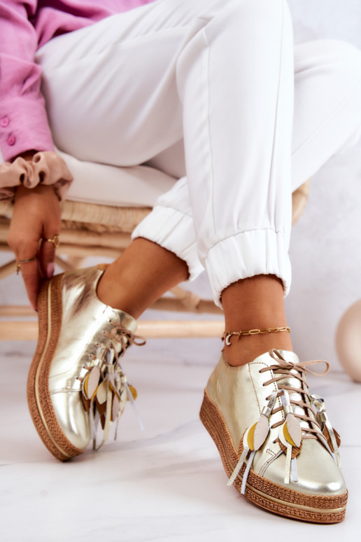 Haut Schuhe Es mussciejka 04550-25 goldene Farbe