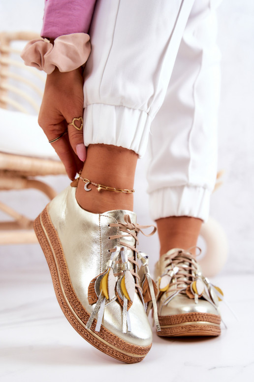 Haut Schuhe Es mussciejka 04550-25 goldene Farbe