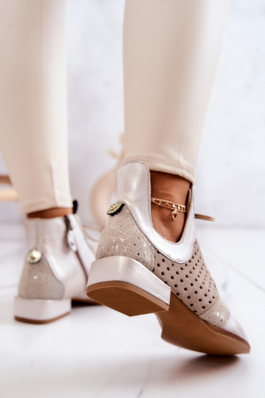 Haut Stiefel SchuhZuerk Es mussciejka 05541-25 elfenbeinfarbe