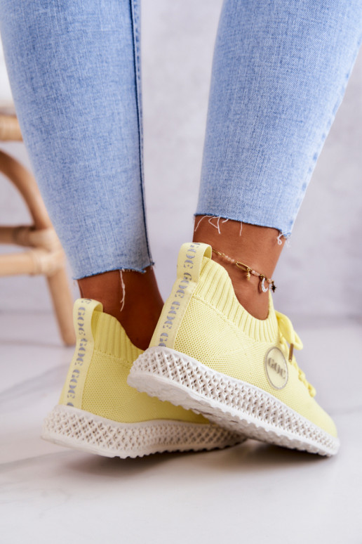Feminin Sportlicher Stil Schuhe GOE JJ2N4150 gelbe Farbe Feminin Sportlicher Stil Schuhe GOE JJ2N4150 gelbe Farbe