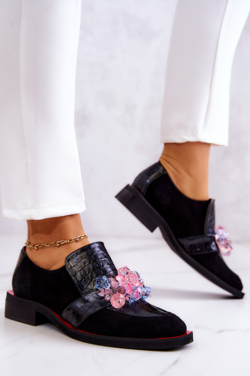 aus INildleder Schuhe mit Ornamenten SchZuarz und-rote Farbe Davine aus INildleder Schuhe mit Ornamenten SchZuarz und-rote Farbe Davine