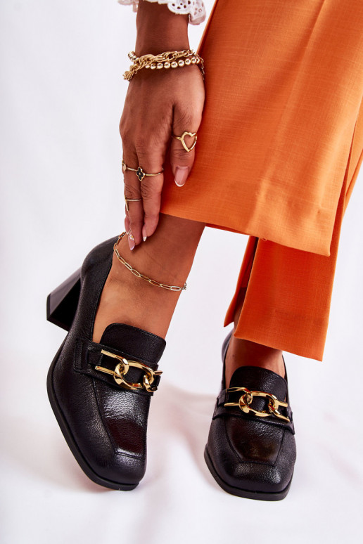 Haut Schuhe mit Ketten Laura Messi 2515 schZuarze Farbe Haut Schuhe mit Ketten Laura Messi 2515 schZuarze Farbe