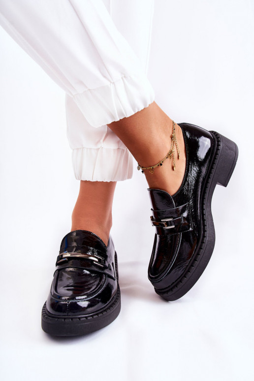 mit Lackeffekt Schuhe Mit Silberverzierung schZuarze Farbe Lemar Hestill mit Lackeffekt Schuhe Mit Silberverzierung schZuarze Farbe Lemar Hestill