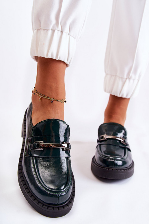 mit Lackeffekt Schuhe Mit Silberverzierung grüne Farbe Lemar Hestill mit Lackeffekt Schuhe Mit Silberverzierung grüne Farbe Lemar Hestill