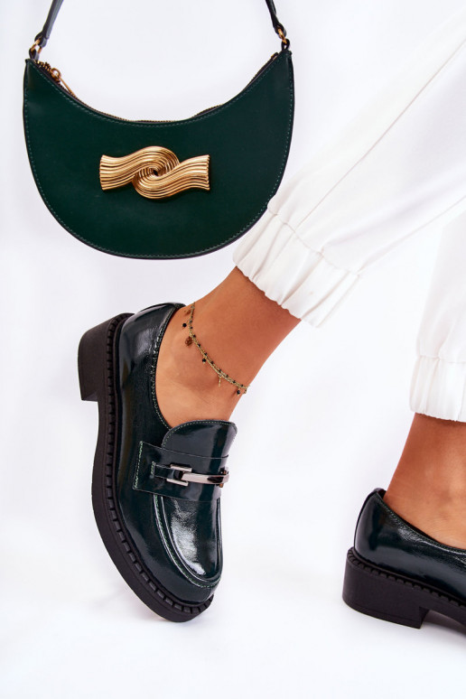 mit Lackeffekt Schuhe Mit Silberverzierung grüne Farbe Lemar Hestill mit Lackeffekt Schuhe Mit Silberverzierung grüne Farbe Lemar Hestill