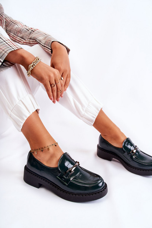 mit Lackeffekt Schuhe Mit Silberverzierung grüne Farbe Lemar Hestill mit Lackeffekt Schuhe Mit Silberverzierung grüne Farbe Lemar Hestill