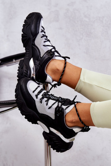 Feminin Turnschuhe Memory Foam System Big Star KK274053 SchZuarz und-graue Farbe 2