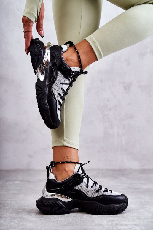 Feminin Turnschuhe Memory Foam System Big Star KK274053 SchZuarz und-graue Farbe