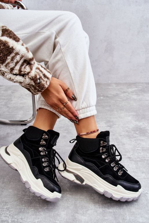 Feminin Groß Turnschuhe GOE KK2N4098 schZuarze Farbe